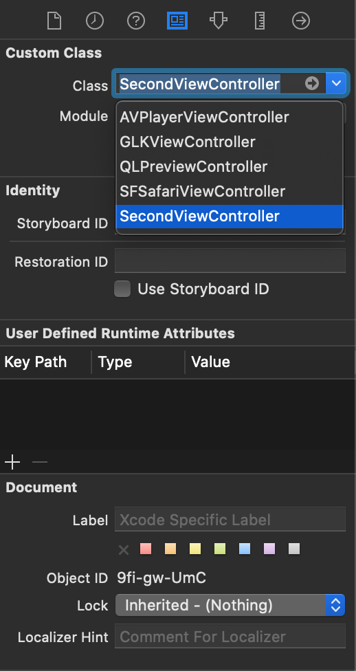 Associate the ViewController with the object