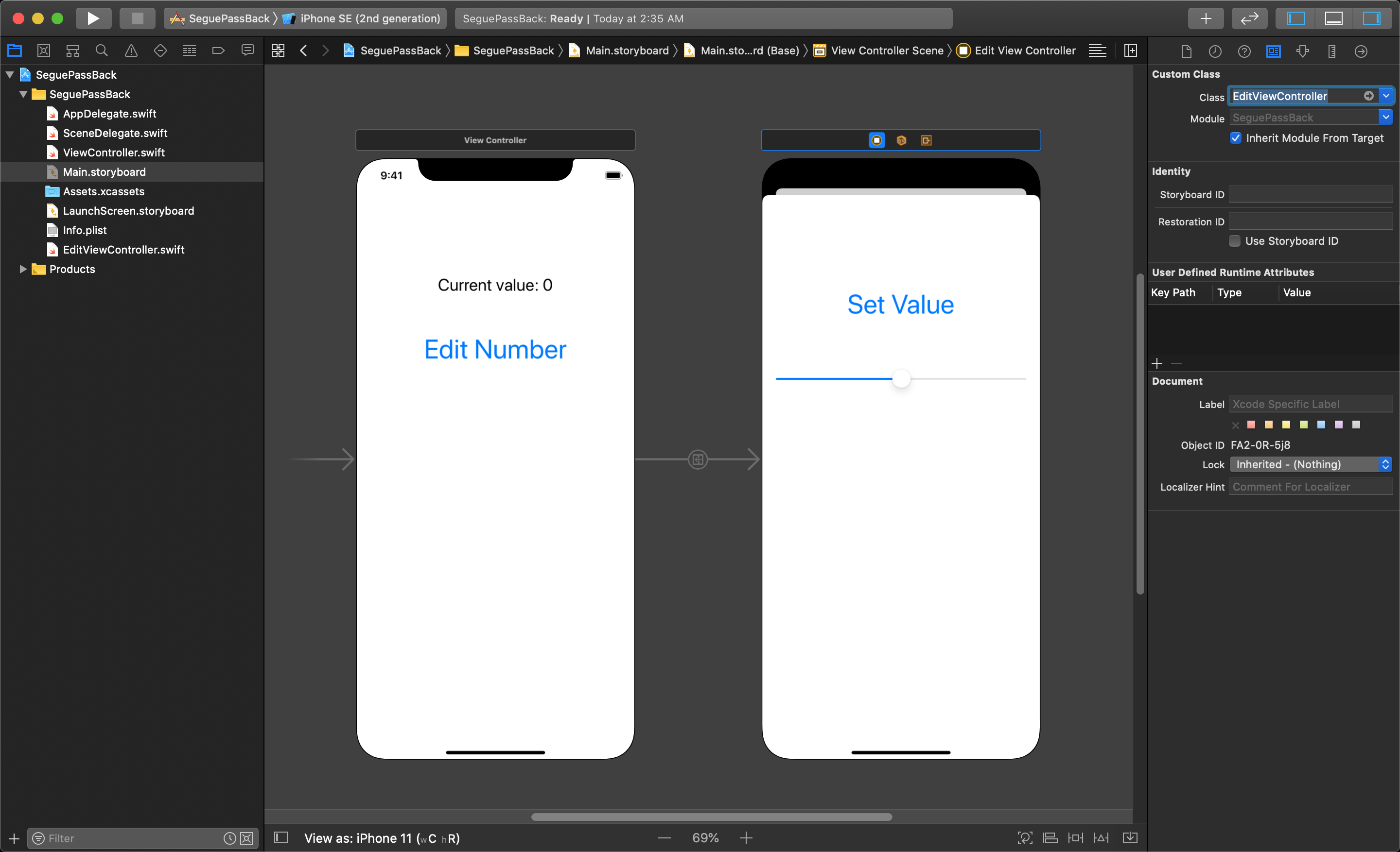 Passing data back to a view controller